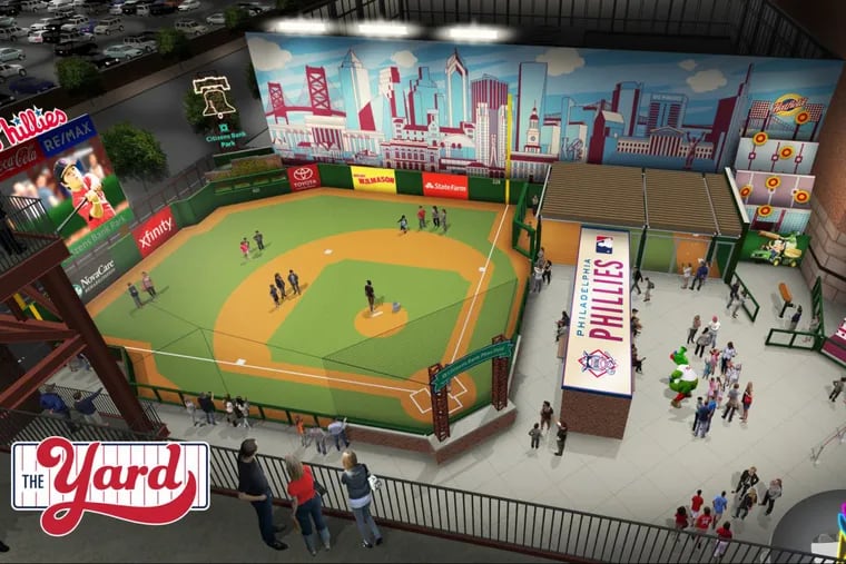A hi-res rendering of The Yard, a new play space at Citizens Bank Park.