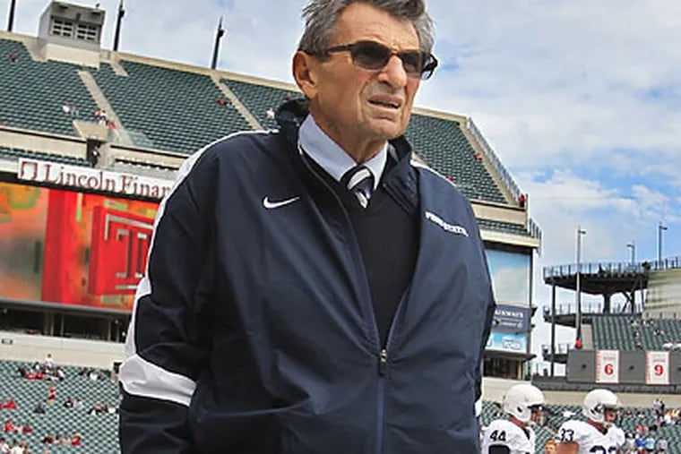 Joe Paterno's fall from grace mirrored the tales told in the Greek classics he famously enjoyed reading. (Charles Fox/Staff file photo)