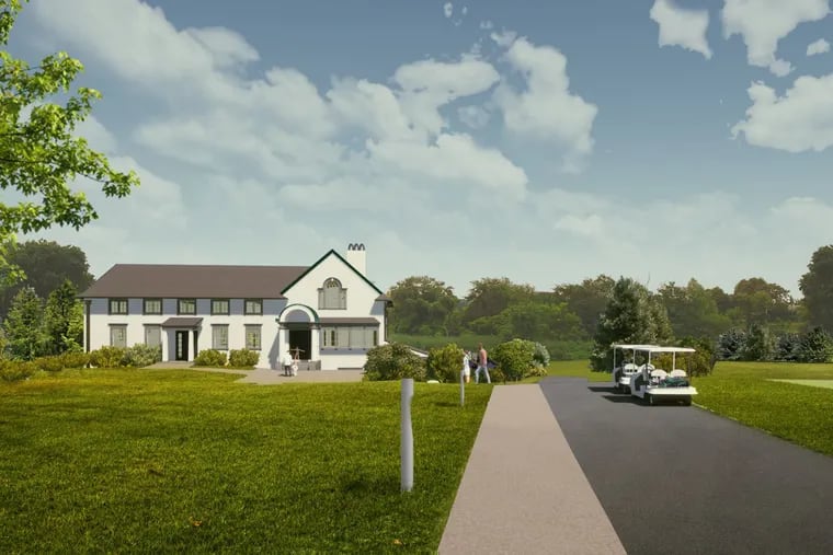 Artist's rendering of a new clubhouse to be built at the Cobbs Creek Golf Course in Philadelphia. Officials announced a $65 million restoration of the historic course on Wednesday.