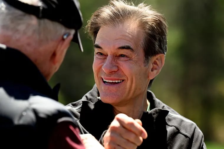 Republican candidate for the U.S. Senate in Pennsylvania’s primary Mehmet Oz talks with guests at the Wallenpaupack Sportsman’s Association’s 50th Annual Spring Fishing Party at the Tall Oaks Hunting Club in the Poconos Apr. 28, 2022.