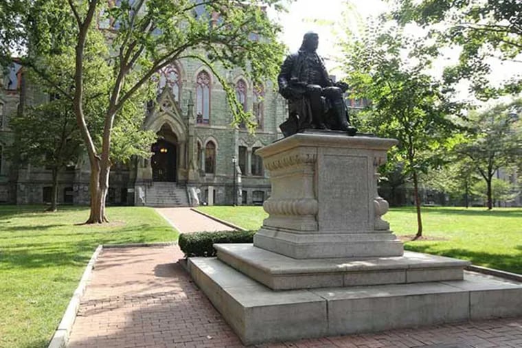 The University of Pennsylvania campus, where applications for fall 2021 are up 32%.