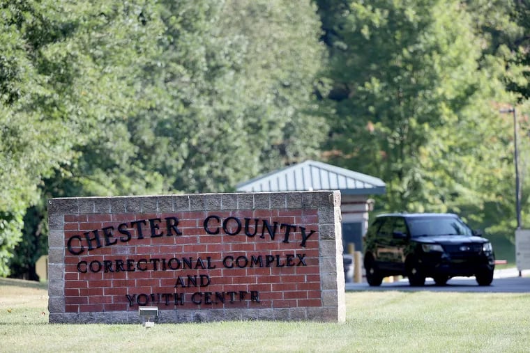 A vehicle leaves the Chester County Correctional Complex as authorities search for Danilo Cavalcante in Pocopson Township, Pa. on Sunday, Sept. 3, 2023. In the wake of the escape, the county is considering plans to fully enclose the prison's yard.