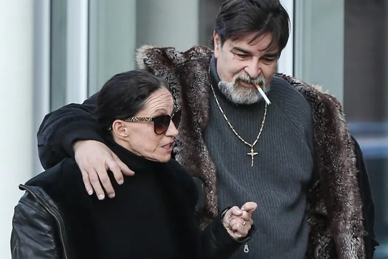 Renee Tartaglione leaving federal court with her husband, ward leader Carlos Matos, in January 2016.