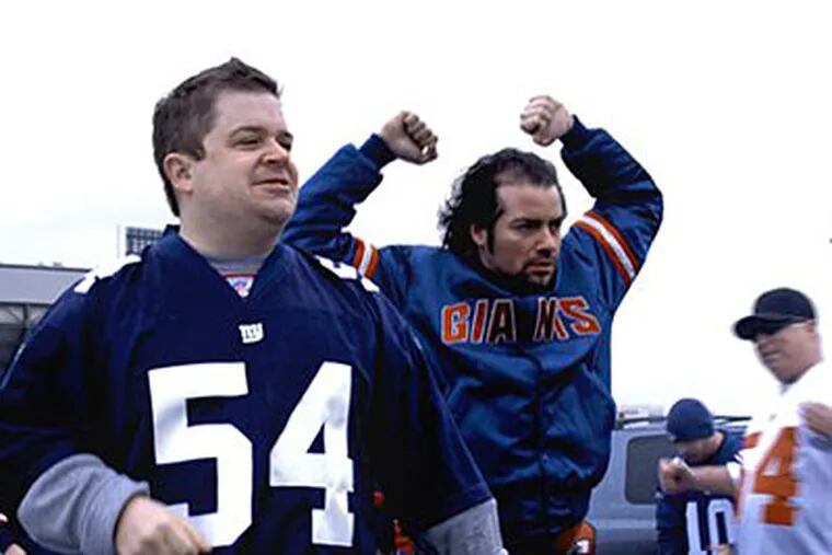 Comedian Patton Oswalt plays a hardcore New York Giants fan who gets beaten up by his favorite player in the film "Big Fan." (AP Photo/First Independent Pictures)