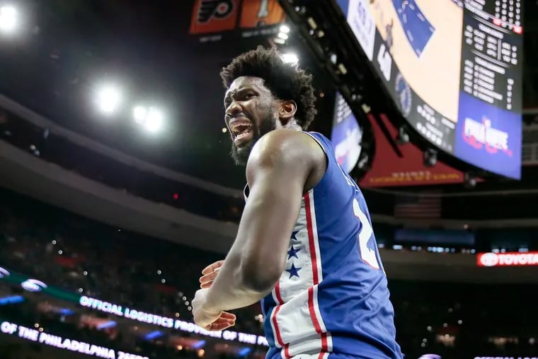 Joel Embiid is the tallest of the NBA's tallest team, the Sixers.