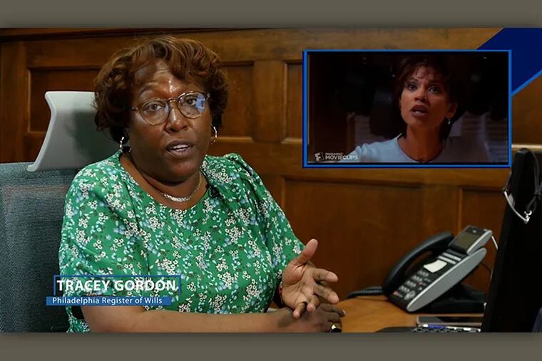 Philadelphia Register of Wills Tracey Gordon discusses a clip from the movie "Soul Food" in her office's new online video series, "The Register Reacts."