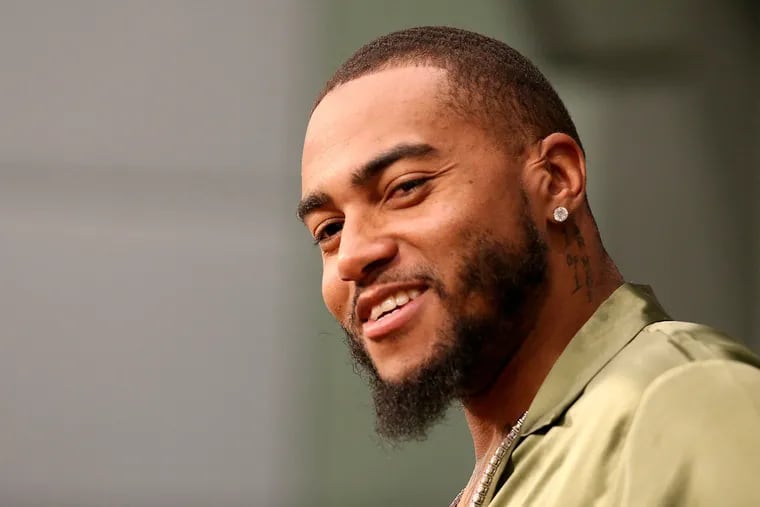 DeSean Jackson smiles during his press conference Thursday at the Eagles' headquarters.