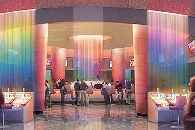A rendering showing the interior of the slots parlor at the new Valley Forge Entertainment Center.