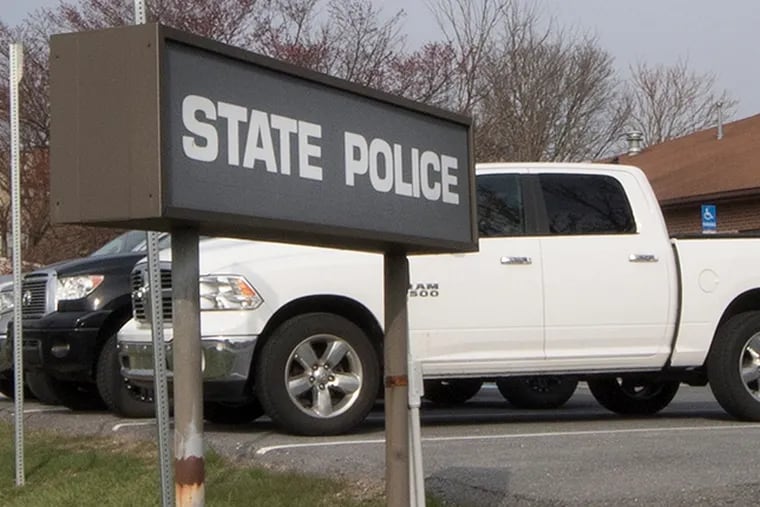 The Pennsylvania State Police barracks in Carlisle, where two Latino passengers were taken after the car in which they were riding was stopped by Trooper Luke Macke.