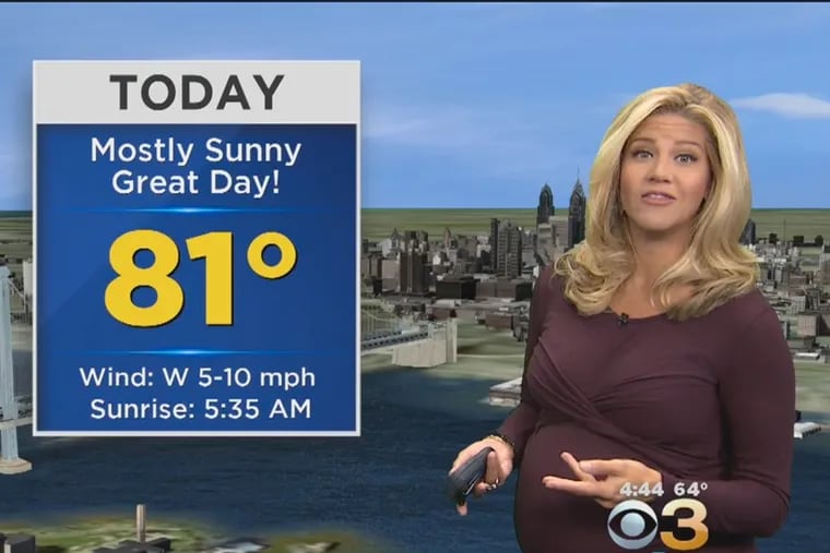 CBS3 meteorologist Katie Fehlinger has spoken out against the haters who body shame her for her pregnancy.