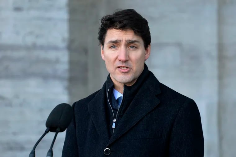 FILE - Prime Minister Justin Trudeau addresses the media in Ottawa, Ontario on Monday, Jan. 14, 2019.