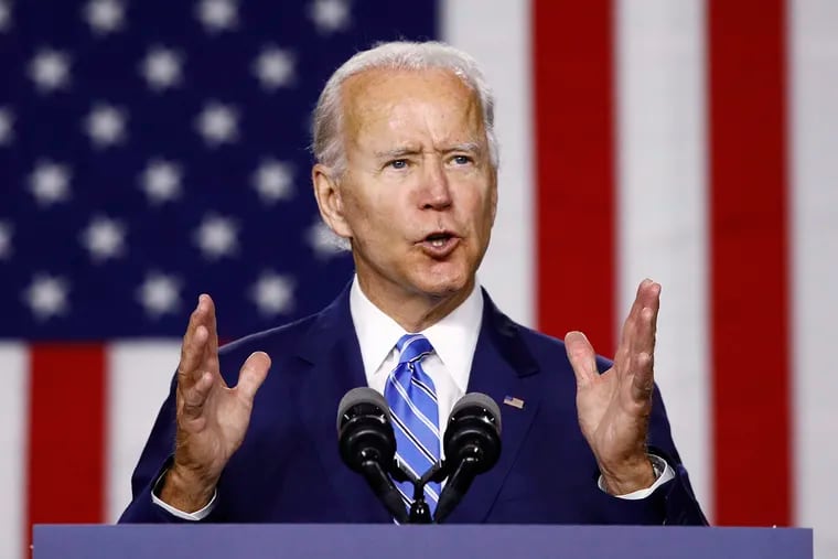 Democratic presidential candidate Joe Biden during a campaign event in Wilmington on July 14.