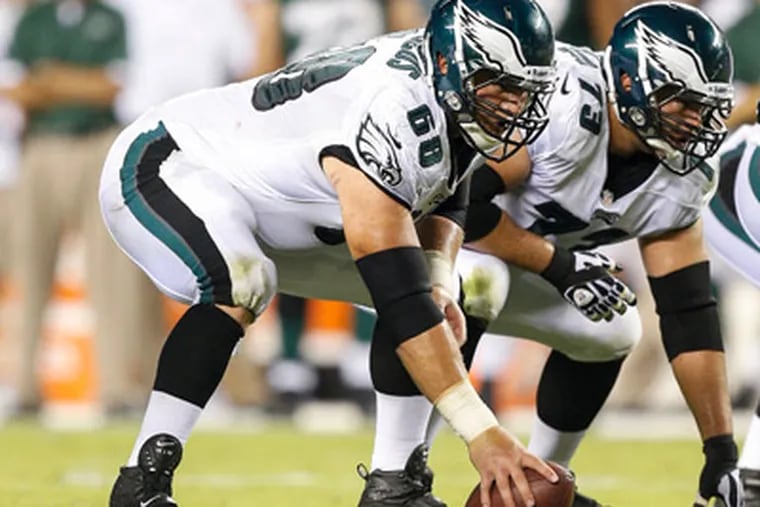 The Eagles officially announced the signing of veteran offensive lineman Steve Vallos on Tuesday. (Brian Garfinkel/AP)