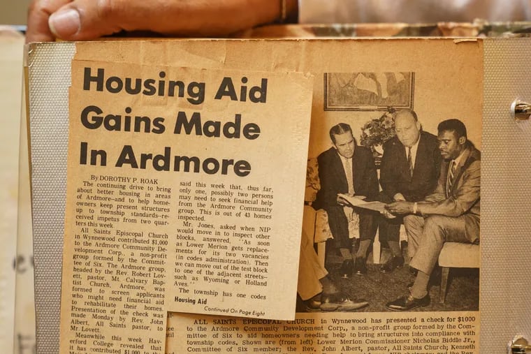 An article that contains a photograph of Lewis R. Hazzard, and information about contributions to his community, the album is kept in the home of his daughter Roxanna Wright, in her home in Ardmore, Thursday, April 7, 2022.