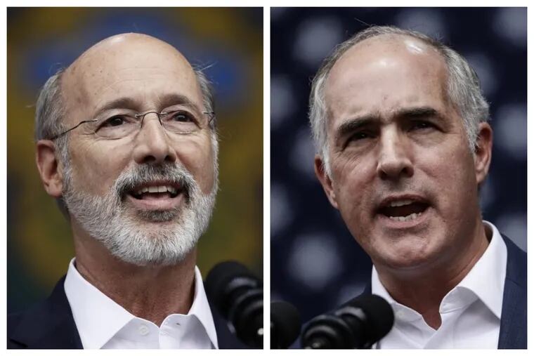 Could Gov. Wolf (left) and U.S. Sen. Bob Casey be a vice presidential pick for a 2020 Democratic nominee?