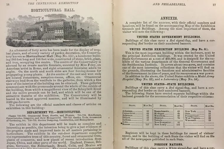 The Visitors Guide to the Centennial Exhibition offers a glimpse into the Philadelphia of a bygone era. A preserved copy was found in the former Inquirer and Daily News building.