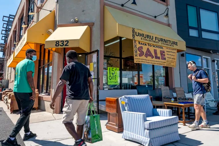 Uhuru Furniture & Collectibles on North Broad Street, one of the local thrift stores that can help college students furnish their apartments.