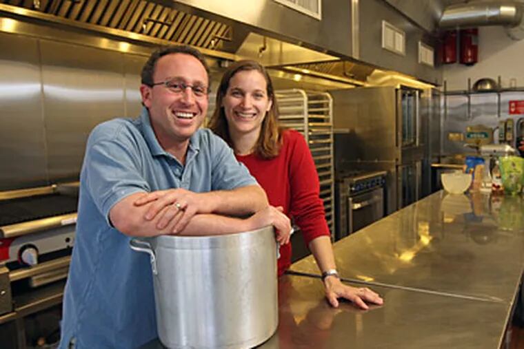 Eli Massar and wife Emily Pollack, owners of Philly Kitchen Share. (Michael Bryant / Staff Photographer)
