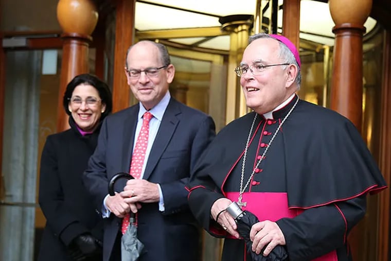 Archbishop Charles Chaput prepares to leave his hotel in Rome, Italy on March 24, 2014. ( DAVID MAIALETTI / Staff Photographer )