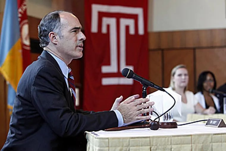 Sen. Bob Casey, D-Pa., chairs a congressional hearing on college affordability at Temple University in Philadelphia, Monday, Oct. 5, 2009. Students and parents from area universities, as well as experts in higher education costs, discussed the rising price of college. (AP Photo / Matt Rourke)