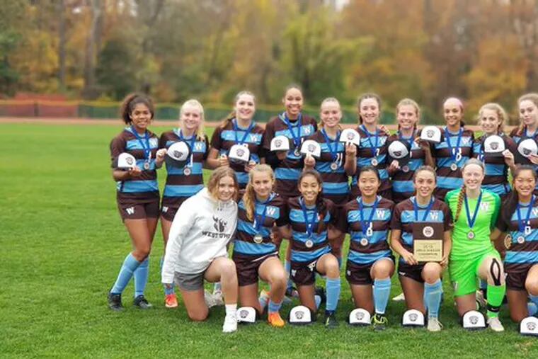 The Westtown girls' soccer team beat Shipley on Tuesday to win its third straight Friends School League title.