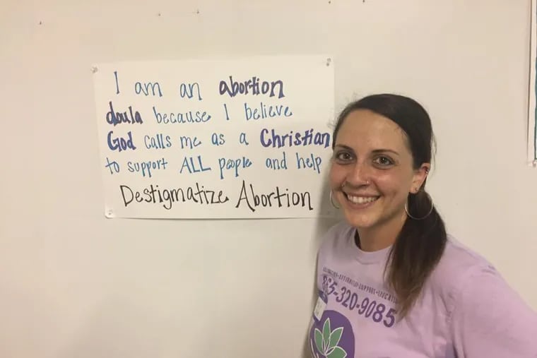 Anna Hurley participates in a fund-raiser for the Knoxville Abortion Doula Collective in Tennessee.