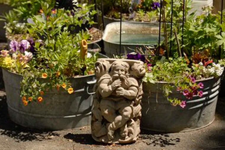 There seems virtually nothing for which &quot;Dr. V&quot; can&#0039;t find a use, from old metal washtubs as planters to cast-off sculpture for decoration. Flea markets and going-out-of business sales are fertile grounds. For plants, there are Produce Junction and end-of-season sales.