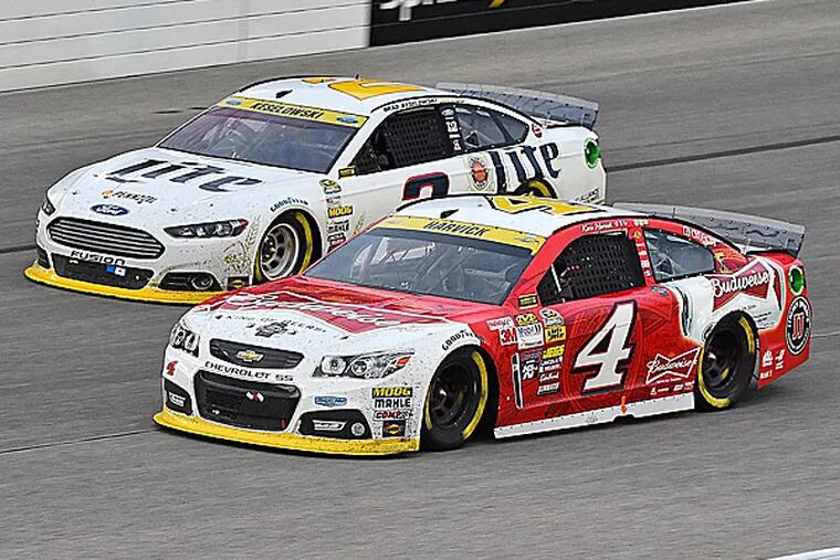 NASCAR Sprint Cup Series drivers Kevin Harvick and Brad Keselowski. (Jasen Vinlove/USA Today Sports)