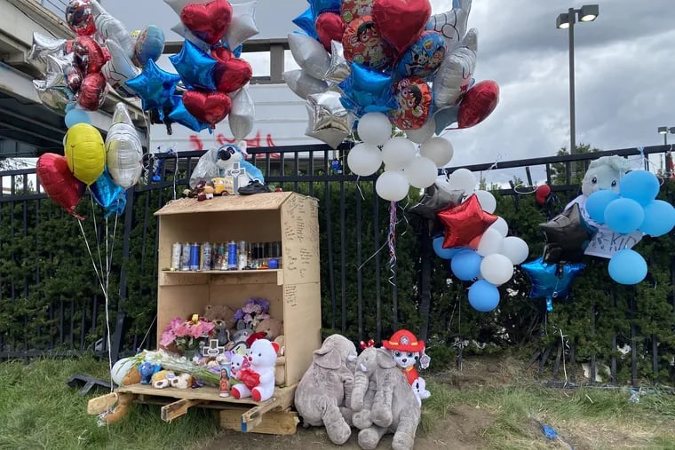 Memorial for two brothers, ages 7 and 9, who were killed in a hit-and-run crash early Sunday in the city's Juniata Park section.