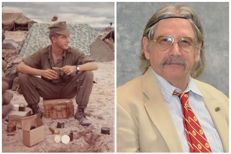 W.D. “Bill” Ehrhart joined the U.S. Marines when he was 17. Ehrhart, left, in October 1967 near Quang Tri, Vietnam,  and today.