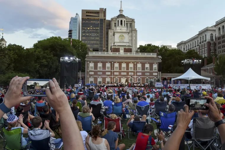 The Philly Pops performing on Independence Mall in 2018.