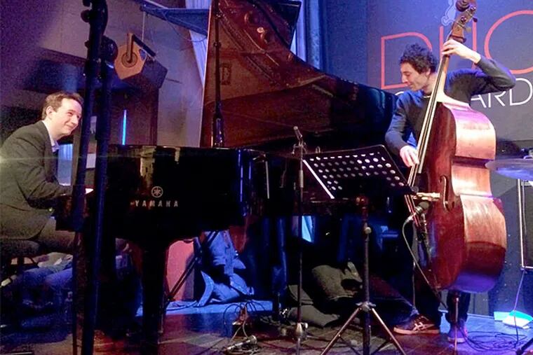 Musicians at Le Duc des Lombards jazz club in Paris. (Rebecca Dalzell / Washington Post)