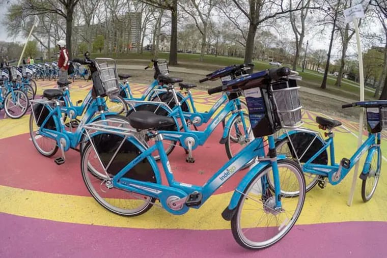 Indego, the new bike share program in Philadelphia has over 600 bikes at 60 stations. (Colin Kerrigan / Philly.com)