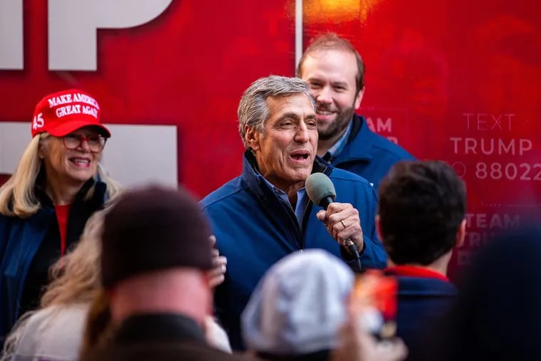 Former Congressman and current Pennsylvania gubernatorial candidate Lou Barletta at a Donald Trump rally in Sunbury, Pa., in November 2020. The following month, Barletta cast a provisional electoral vote for Trump even though Joe Biden won the state's popular vote. (Photo by Paul Weaver/Sipa USA/TNS)