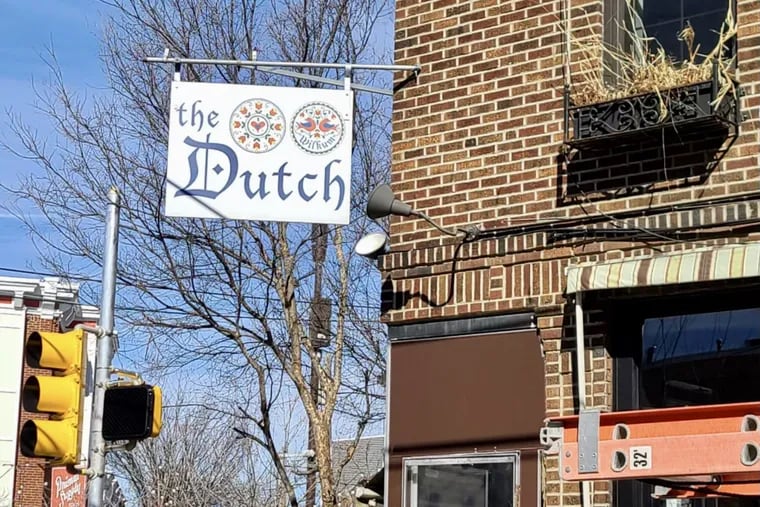 The Dutch sign, as it was relocated on Feb. 20, 2022, to its new home at 11th and Tasker Streets.