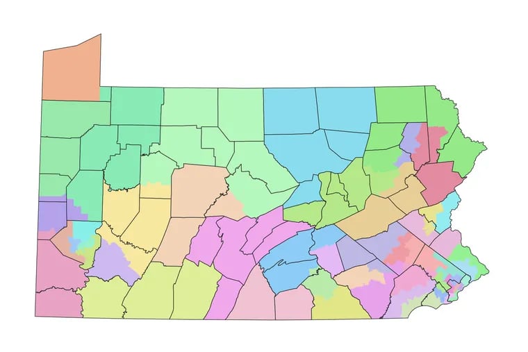 Pennsylvania’s new state Senate map, approved Friday by the Legislative Reapportionment Commission.