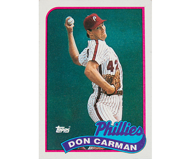 Don Carman's 1989 Topps baseball card.