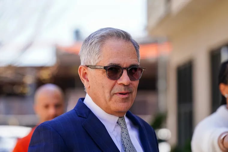 District Attorney Larry Krasner, at SOUTH Restaurant & Jazz Club, in Philadelphia on election day on April 23.