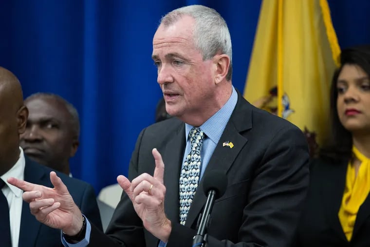 Phil Murphy, governor of New Jersey, speaks during a budget press conference in Newark, N.J.