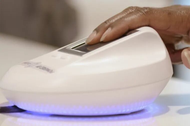 A Delta Air Lines fingerprint scanner.