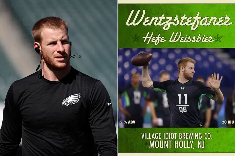 The offering at the Village Idiot Brewing Co. in Mount Holly was inspired by new Eagles quarterback Carson Wentz and the team’s 3-0 record under him.