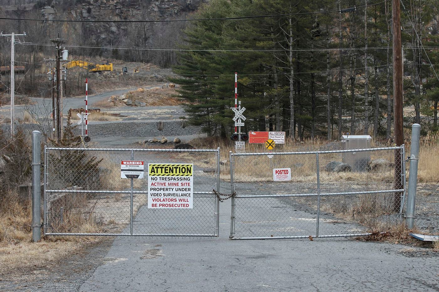 Asbestos naturally occurs in the rock at a Bucks County quarry. An