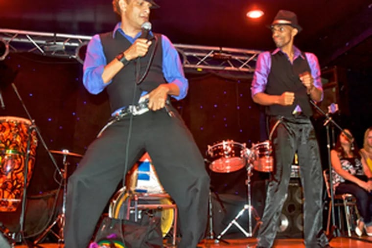 Tony Pascual (left) and Fausto Mata , stars of the &quot;Sanky Panky&quot; movie, are a big hit with the Dominican audienceat East Camden&#0039;s Rumbarengue Night Club, bringing roars of laughter with their antics onstage.