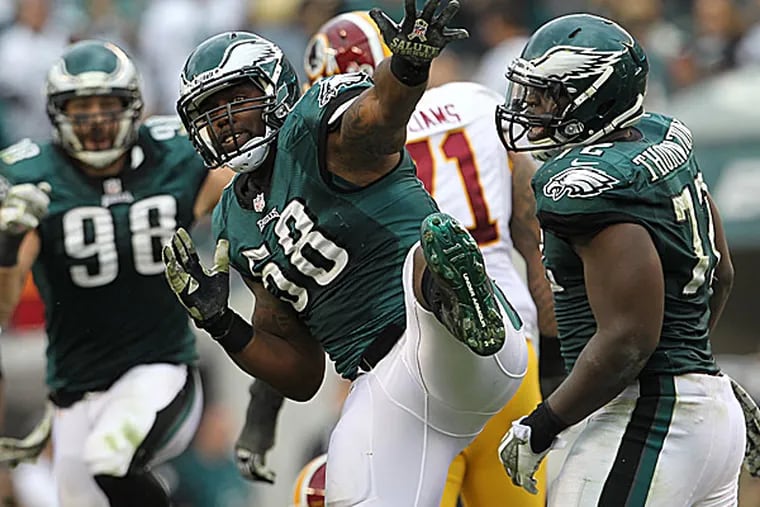 The Eagles' Trent Cole. (Yong Kim/Staff Photographer)