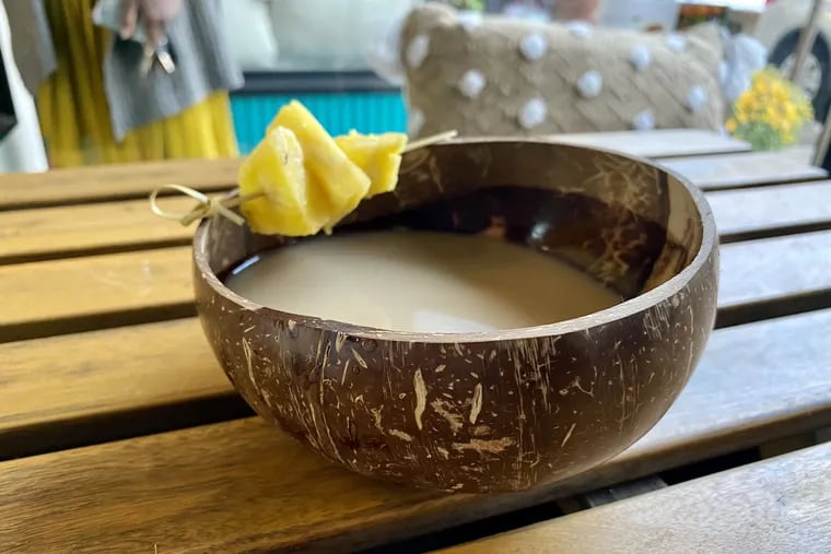Kava kava, straight up in a coconut bowl, at Lightbox Cafe, 704 S. Fourth St.