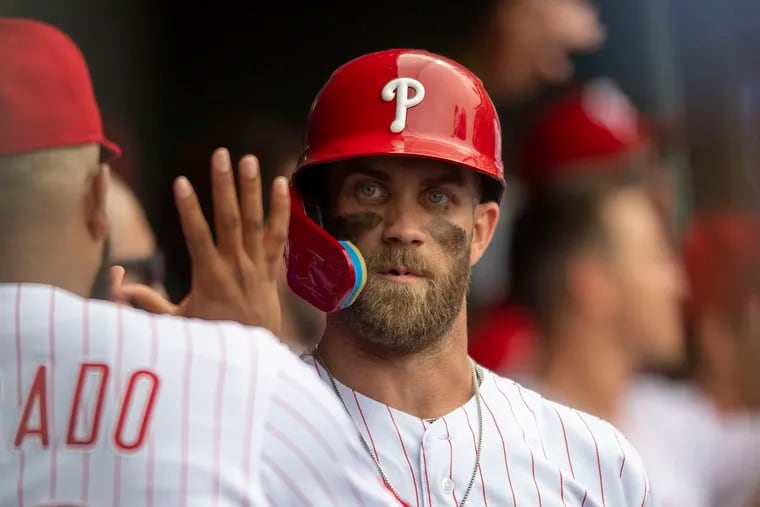 Bryce Harper received a platelet-rich plasma injection on Sunday to help treat his injured right elbow.