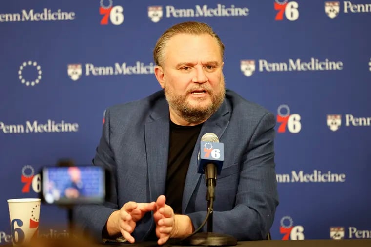 Daryl Morey, the Sixers' president of basketball operations, is scheduled to speak with the media today.