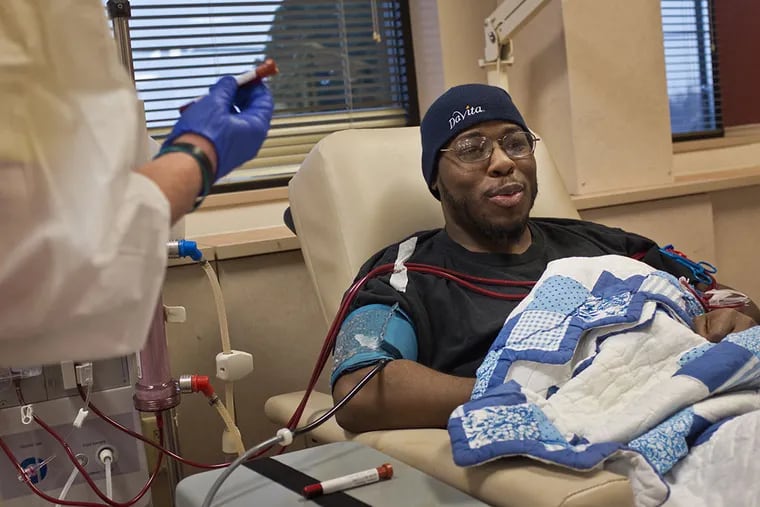 Wesley Adams undergoes dialysis at DaVita in Pennsauken Twp, NJ on Monday, January 12, 2015. Wesley has been undergoing dialysis for five years. He is in need of a kidney transplant. ( ALEJANDRO A. ALVAREZ / Staff Photographer )
