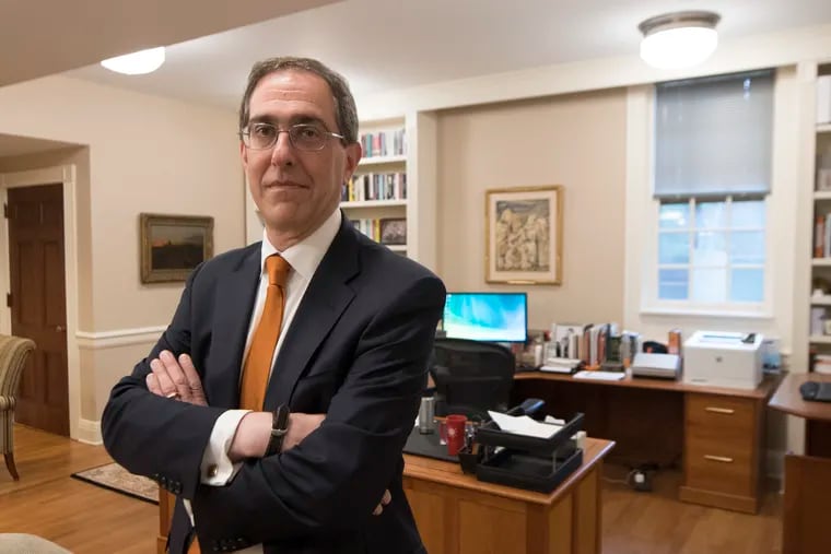 Princeton president Christopher L. Eisgruber in his office