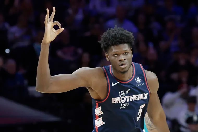 Sixers center Mo Bamba has started eight of the last nine games and provides a boost of energy on defense and the boards.